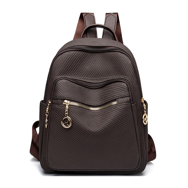 IELGY Ladies Large-Capacity Solid Color Temperament Fashion Backpack Casual Korean Simple Travel Backpack