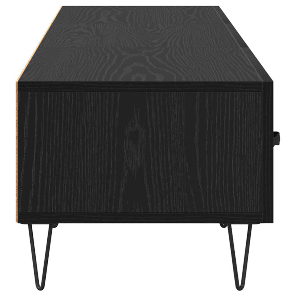 TV Stand Black Oak Effect 150 x 36 x 30 cm Particleboard