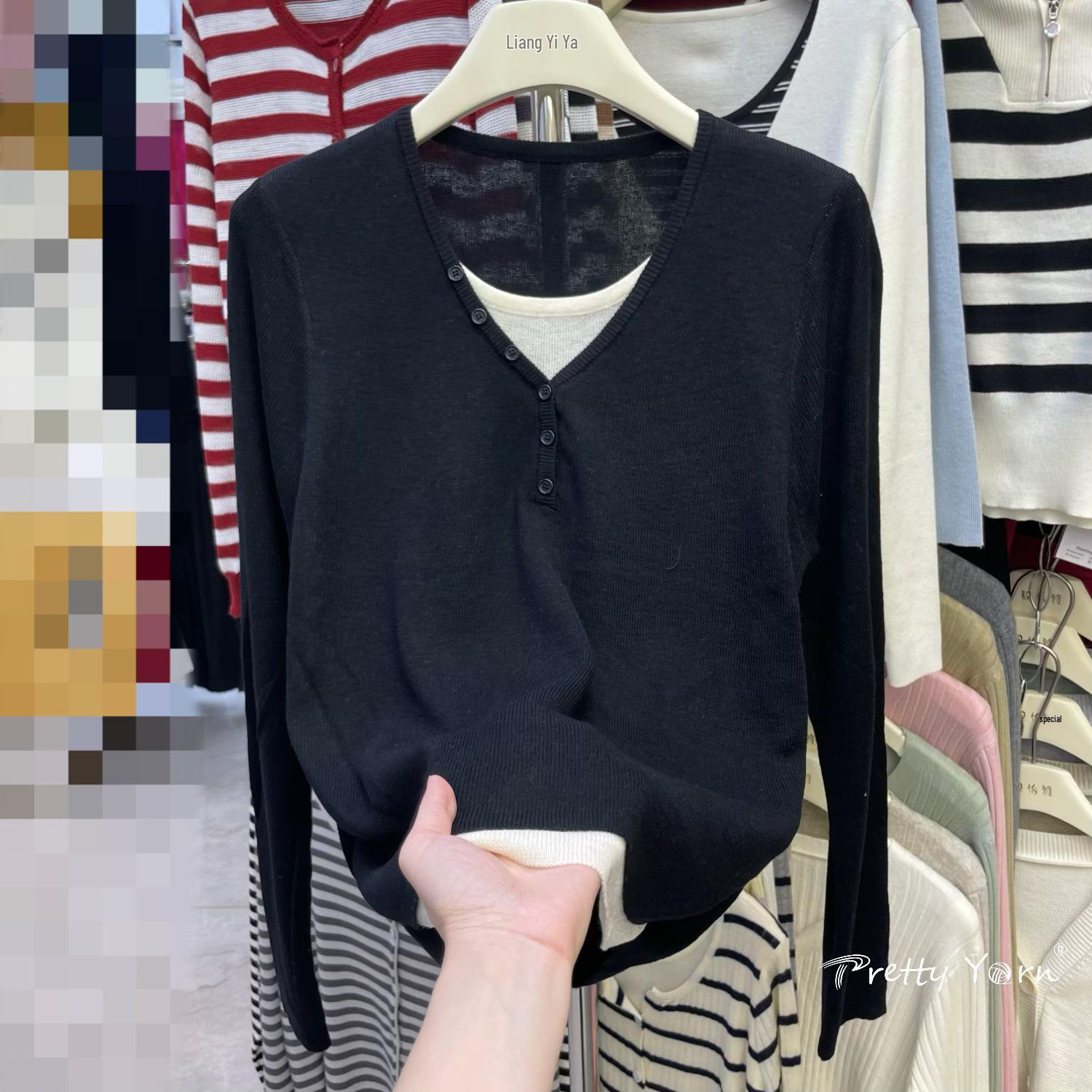 Autumn Style Women s Two-Piece Striped Knit Sweater with Pleated Design One Size