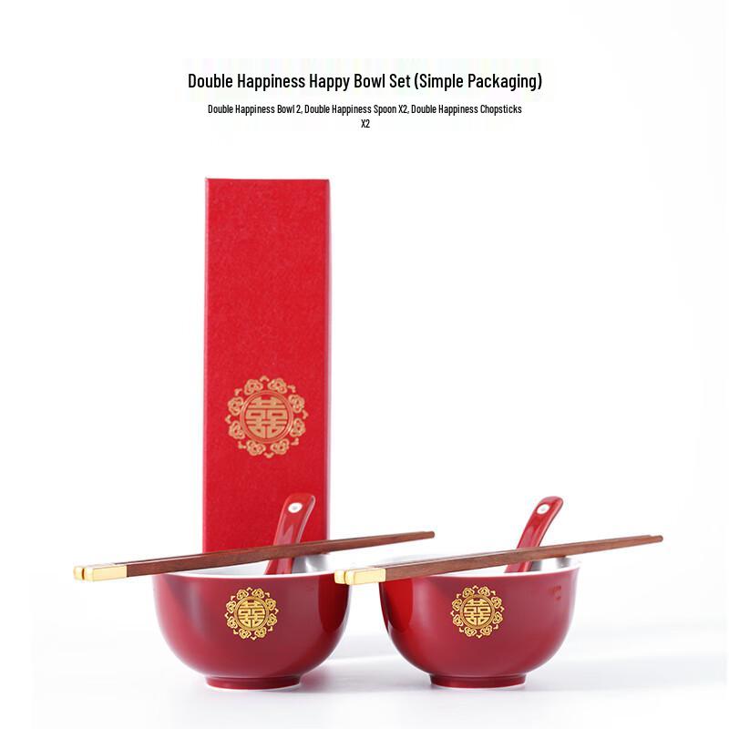 Auspicious Jihong Rose Wedding Bowl Gift Set