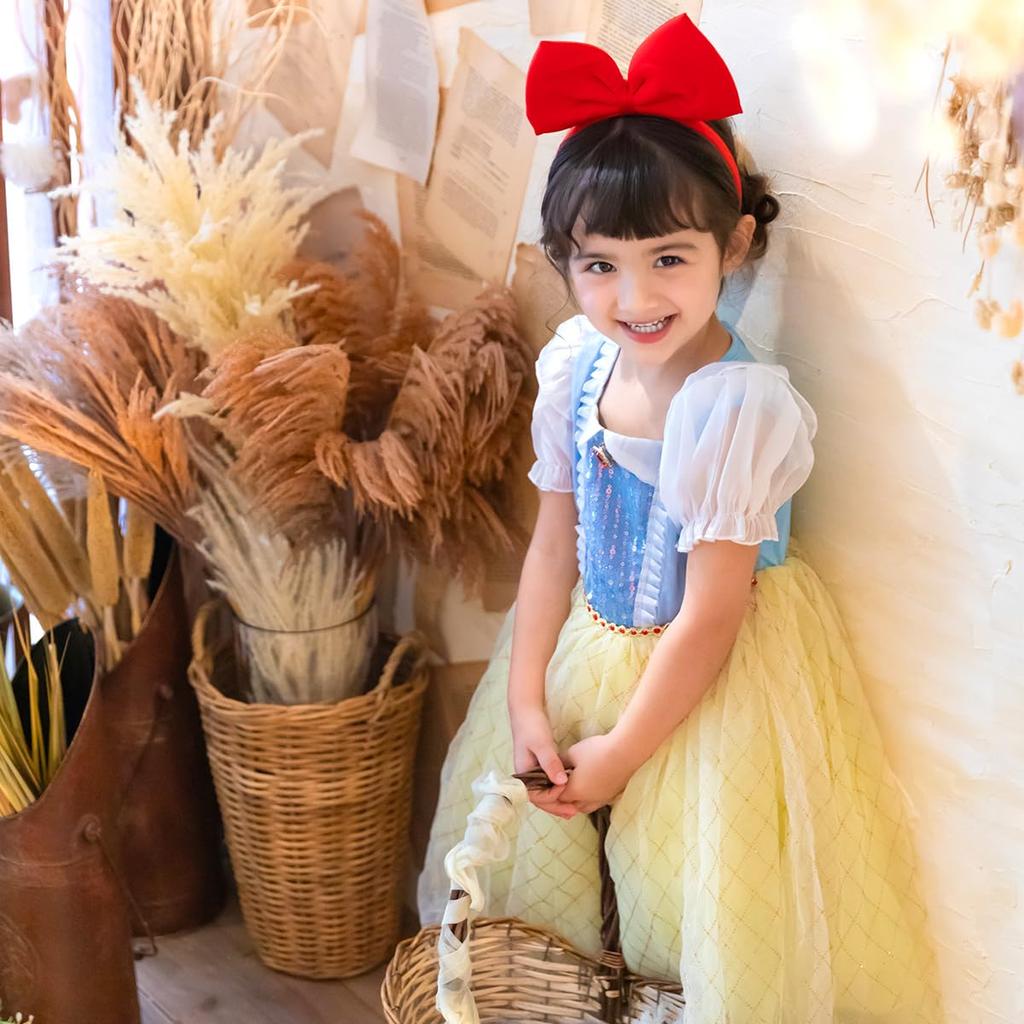 Princess Dress Snow White Cosplay Kids Princess Costume Halloween Fancy Dress for Girls [monoii] E0567-2 (110)