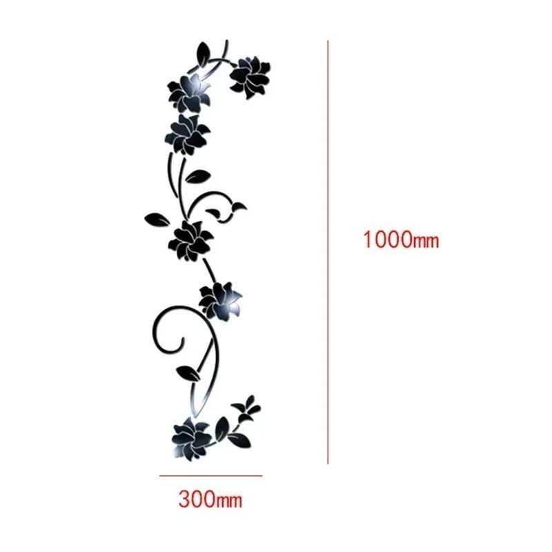 Acrylic Flower Shape Wall Sticker Background Art Living Room Mirror Home Fashion Decoration Wall Stickers Posters House Supplies