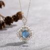 French Design S925 Sterling Silver Natural Aquamarine Color Treasure Necklace Women'S Personality Pendant Fashion Clavicle Chain