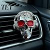Dark Aesthetic Car Decor Skull Vent Clips, Metal Head Air Halloween Auto Decoration Freshener Charm, Interior Accessory for Men Women