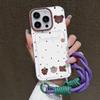 Cute Cartoon Bear Hang Chain Lanyard Phone Case For iPhone 13 11 12 14 15 16 Pro Max 7 8 Plus XR XS X SE  Card Holder Cover