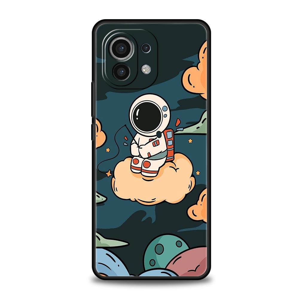 Cartoon Cute Cosmonaut Phone Case Cover for Xiaomi Mi 17 15 14 13 12 11 Ultra 15T 14T 13T 12T 11T Pro Lite 5G Soft TPU Shell Bag