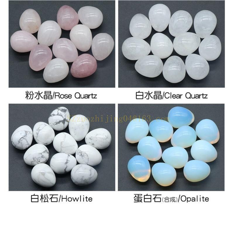 20pcs Polished Mineral Stones Eggs Mini Tumbled Stone Set Easter Eggs Decorations top sale