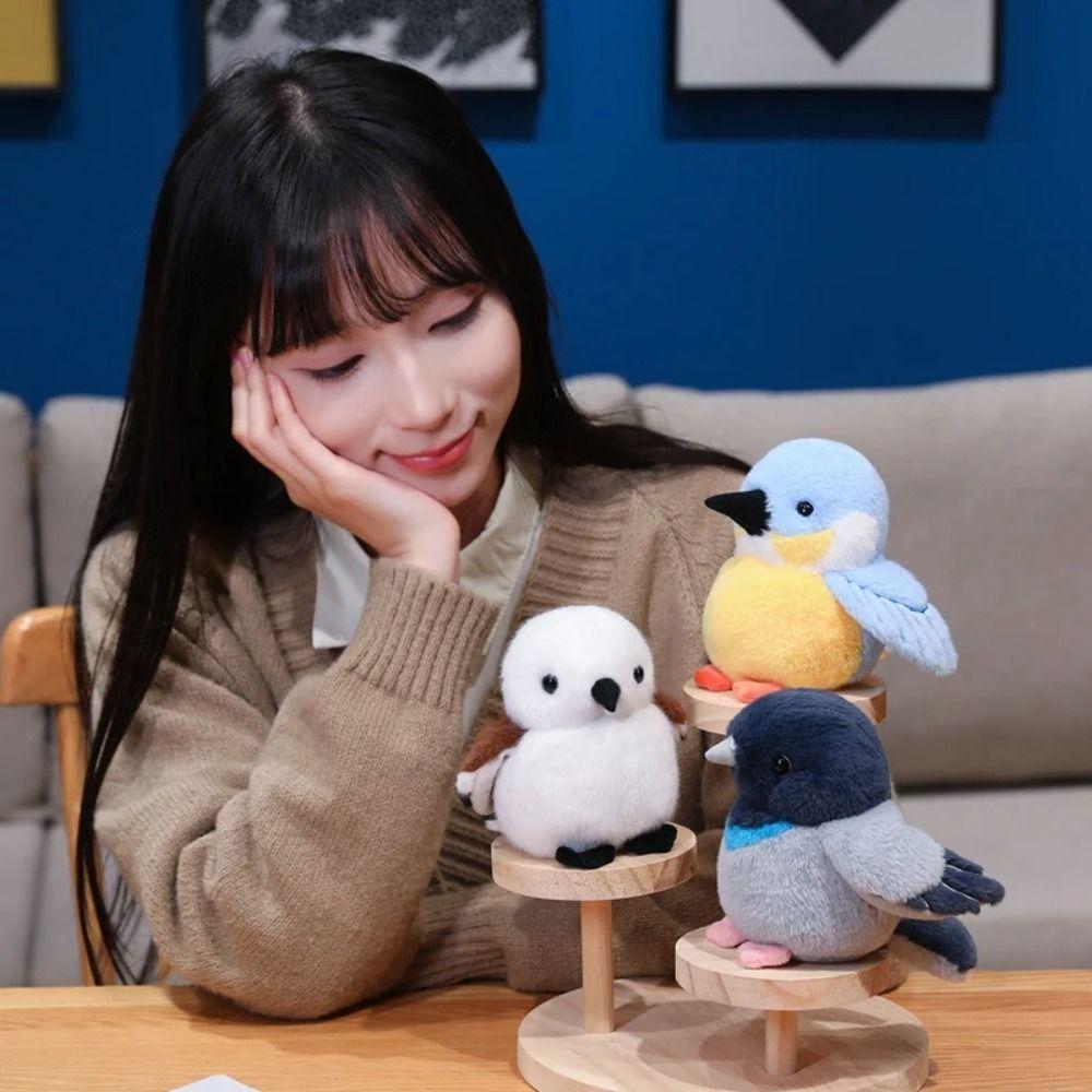 Shaking Sound Lifelike Bird Plush 12cm Size Realistic Bird Doll Stuffed Bird Doll  Christmas Gift