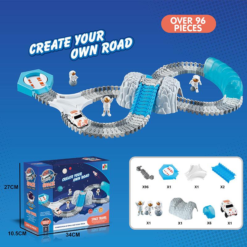 kids electric track toy Space Mini Car Set Puzzle Boy toy Space themed track car toy Children s birthday Christmas gift