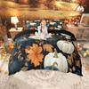 Homewish Harvest Pumpkin Duvet Cover Set Autumn Botanical Plant Bedding Set Thanksgiving Day Quilt Cover Set