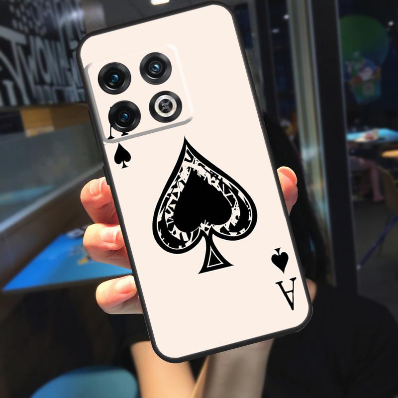 Ace of spades Poker Card Funda For OnePlus 10T 8T 9RT 12 13 13R 11 9 10 Pro OnePlus Nord 4 CE 2 3 Lite N20 N30 Case