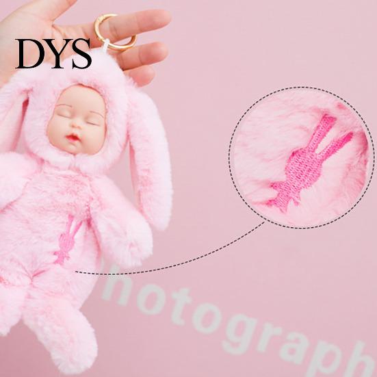 Niedliches Langohr-Kaninchen, weiches Plüschtier, schlafende Hasenpuppe für Kinder, Geburtstagsgeschenk
