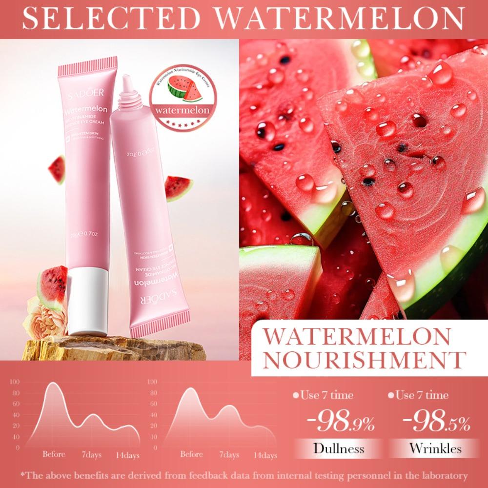 Hydrating Eye Cream with Watermelon Extract and Niacinamide - Reduce Dark Circles and Wrinkles