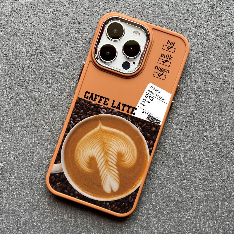 Brown Ice Latte American Coffee Phone Case for Iphone 12 11 14 13 15 16 Pro Max Mini X XR XS 7 8 Plus SE2 Shockproof Print Cover