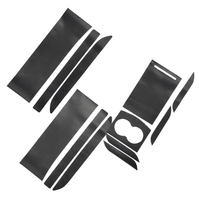 1 Set 3D Full Interior Trim Sticker Cover Film Black Fit for Tesla Model X S Dashboard Center Console Cup Holder 2012-2021 LHD