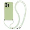 For iPhone 15 Pro Case Candy Color Rubberized Phone Cover with Long Lanyard