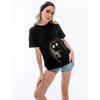 Top de vară cu gât rotund și imprimeu 3D cu pisică, tricouri de damă la modă și casual cu mânecă scurtă