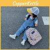 Adorable Checkered Print Canvas Backpack For Kids Lightweight Stylish And Fun
