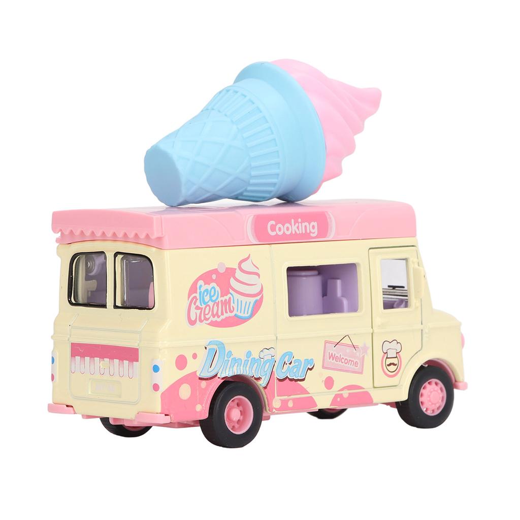 1:36 Magnetische Induktionslegierung Druckguss Food Truck Kind Licht Musik Legierung Rückziehbar Auto Rollenspiel