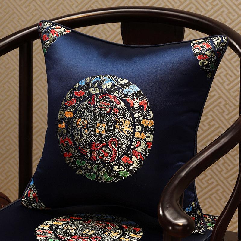 Chinese-Style Jacquard Square Pillow Cover Embroidered Lumbar Pillow Case Sofa Large Backrest Cover Hotel Office Home Decor