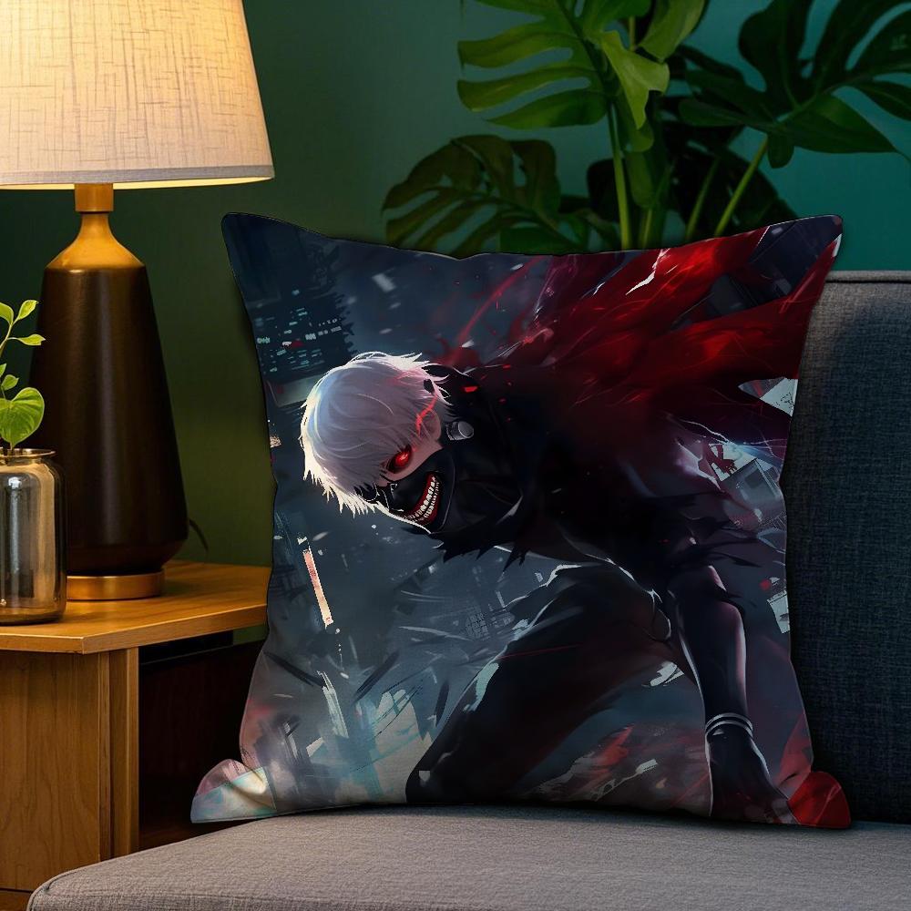 Tokyo G-Ghoul K-Kaneki Ken Pillow Case Plush Fabric Soft Double Sided Print Sofa Cushion Cover Throw Pillow Covers