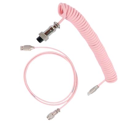 Type C USB Cable Mechanical Keyboards Coiled Cable Wire Mechanical Keyboards Aviators Desktop Computer Aviation Connectors