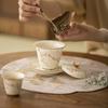 150ML wood gray ceramic underglaze color covered bowl hand-painted persimmon kung fu tea set gaiwan tea set