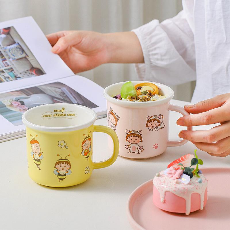 Cute Cartoon Cherry Meatballs Children's Water Cup High-value Ceramic Mug Girls Birthday Gift Souvenir