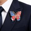 Beautiful 250Th Anniversary Butterfly Brooch Featuring US Flag Art Sturdy Alloy Jewelry