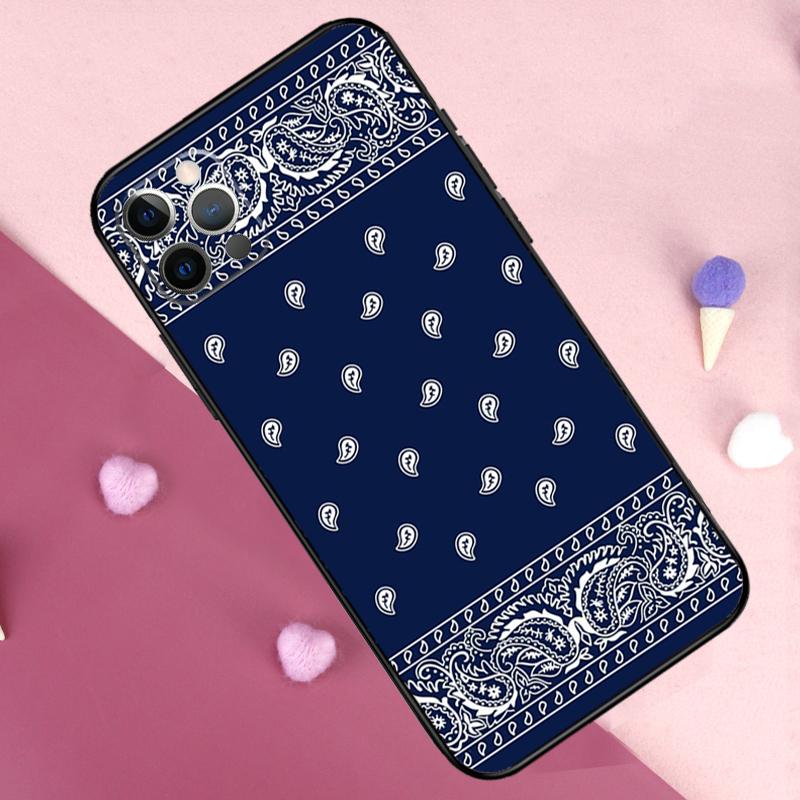 Royal Bandana Paisley Phone Case For iPhone 17 Pro Max 11 14 15 16 Pro Max Plus 13 12 Mini 16e 17 Air Back Cover