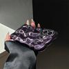 3D Glossy Wrinkle Plating Wave Border Phone Case for iPhone 17 Pro 16 15 Pro Max Plus 11 12 13 14 Meteorite Pattern Soft Cover