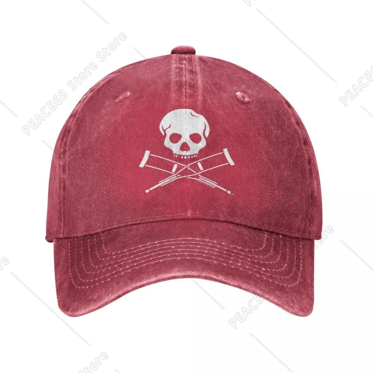Бейсболки Jackass Skull And Crutches Модные Потертые Хлопковые Головные Уборы Унисекс Летние Шляпы для Улицы Кепка One Size