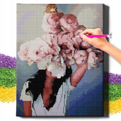 Diamond Painting 5d with Frame Diamond Embroidery Large Flowers Mosaic 40x50 Cm
