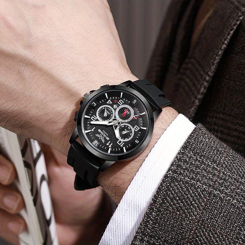 Fashion Men Wristwatch Luxury Original Man Watch Silicone Strap Sport Quartz Male Clock Gift