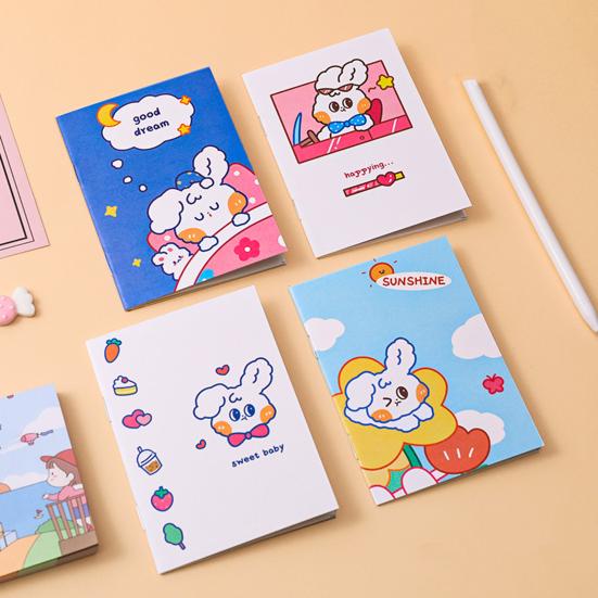 Lot de 4 Mini Carnets Mignons Dessins Animés 64K pour Enfants Étudiants Papier Lisse Portable Stylo Lisse Journal Prix Scolaires Et Cadeaux de Fête