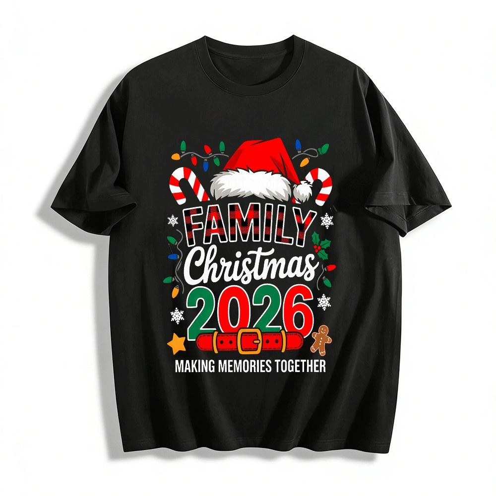 Family Christmas 2026 Matching Tees Making Memories Together Pure cotton T-shirt XXS