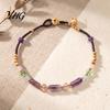 Sophisticated Outfit Accessory Bohemian Bracelet for Women, Handmade Bamboo Joint Beaded Adjustable Slide Buckle Wristband Stackable Bracelet, Ethnic