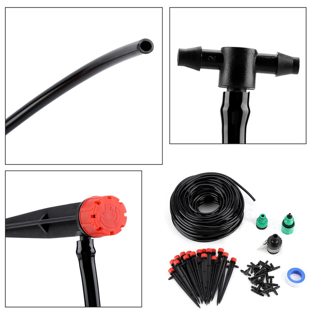 Automatic Watering Set with Dropper, 25 Meter Water Irrigation Set Soil Insertion Dropper Automatic Watering Tool Flowers Plants for
