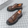 Brock Engraved Shoes Platform Dress Leather Shoes Business Casual Shoes Wedding Tide Comfortable Trendy Shoes