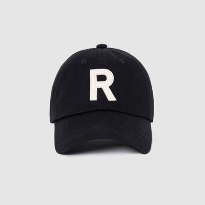ROIROI R Logo Patch Bestickte Baseballkappe - Schwarz