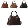 Stylish Vintage Shell Bag For Women 2023 Soft Pu Leather Handheld Shoulder Bag