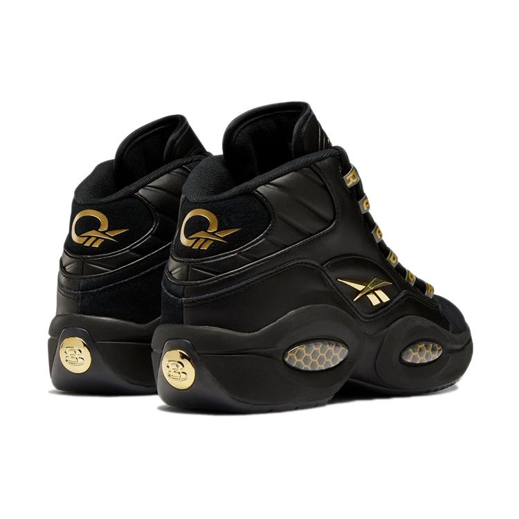 New Reebok Question Mid Black Gold H01308