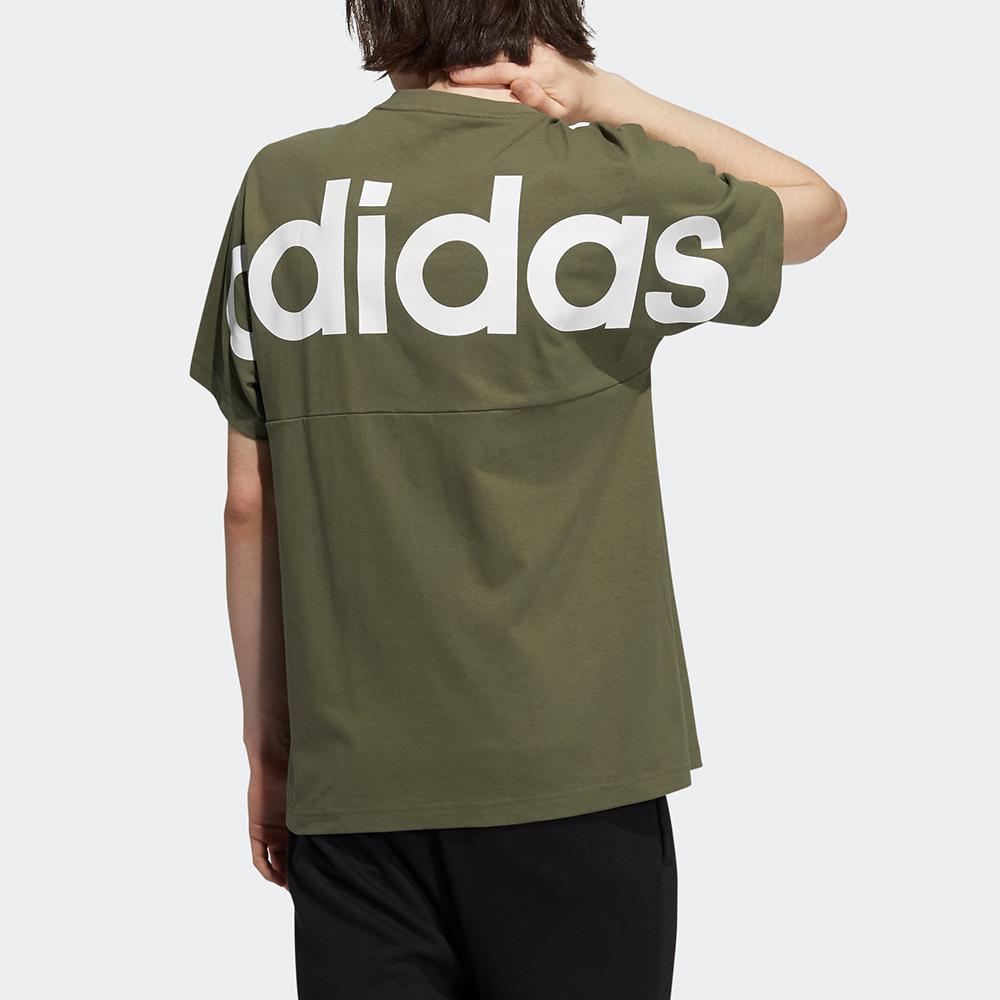 Adidas Neo Large Logo Print Sports Crew Neck T-Shirt Men Tops Green H52727