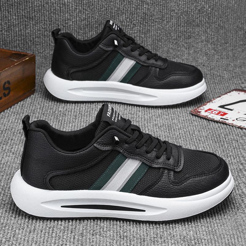 

Large size sneakers men s mesh breathable casual little white shoes student platform running board shoes trendy dad shoes 38 чёрный