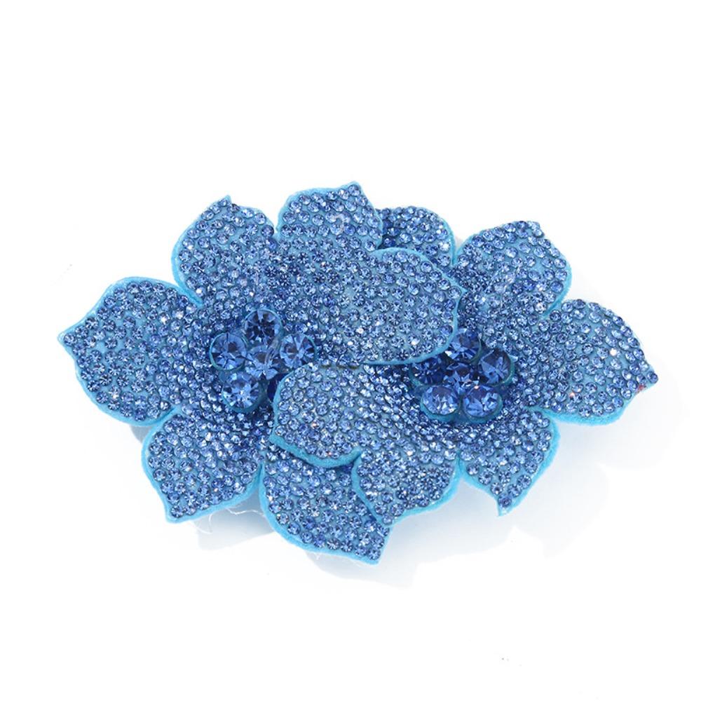 Sparkling Flower Brooch Fabrics DIY Craft Sewing Supplies Rose Brooch Fabrics Bag Decoration небесно-голубой
