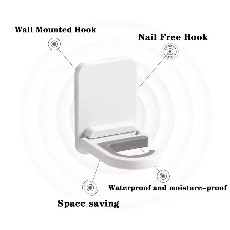 Wall Mount Broom Mop Clip Holder Self-adhesive Broom Brush Mop Hanger Organizer Rack Kitchen Bathroom Storage Multi-Purpose Hook