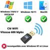 600Mbps USB WiFi Dongle Key for PC,Computer Compatible with Windows 11/10/8.1/8/7/Vista/XP/MacOS Phonillico®