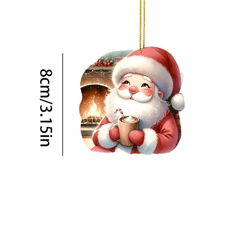 Santa Claus Acrylic Ornament: Festive Christmas & New Year Tree Decoration Keychain
