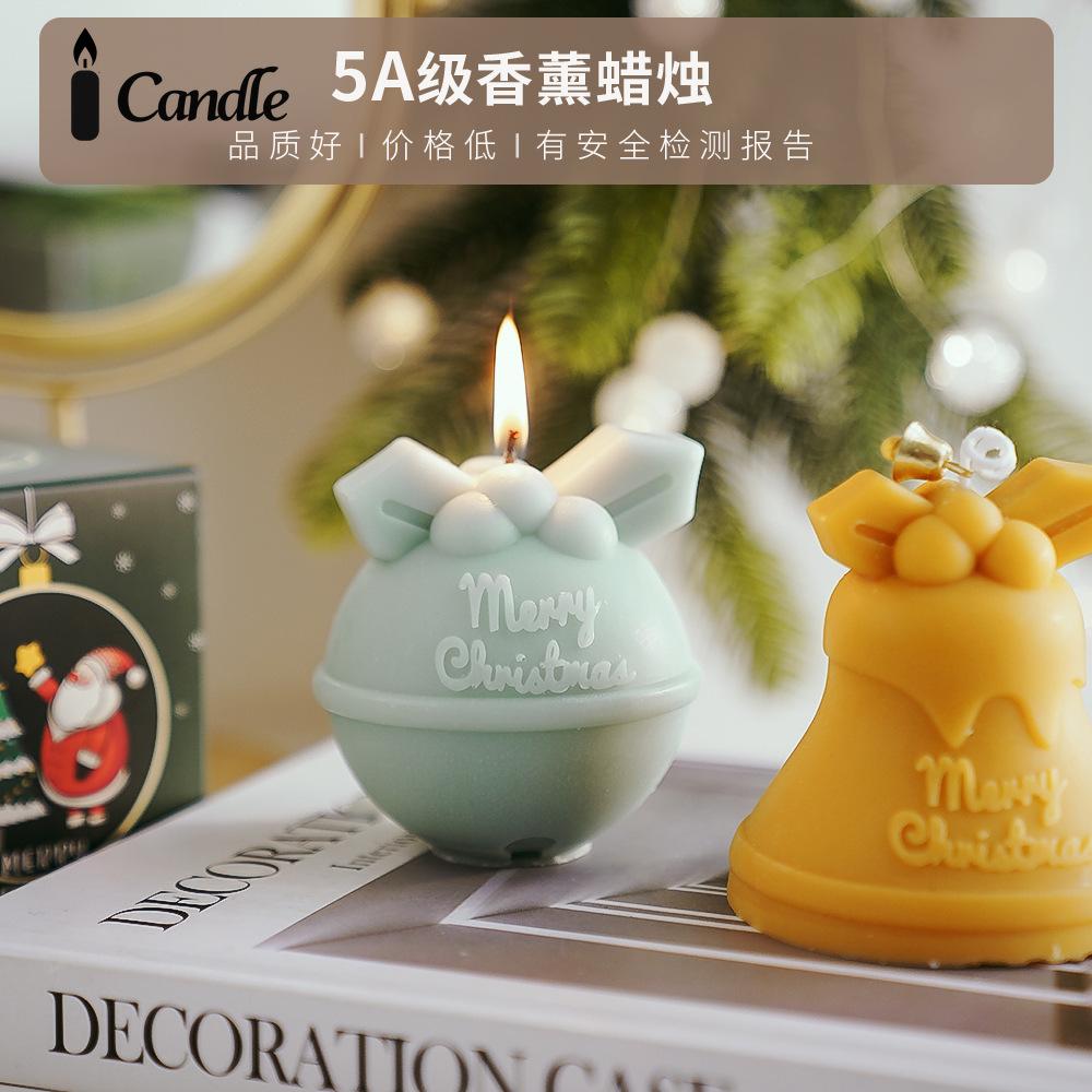 Christmas scented candles handmade bells modeling wax candles Christmas souvenir fragrance