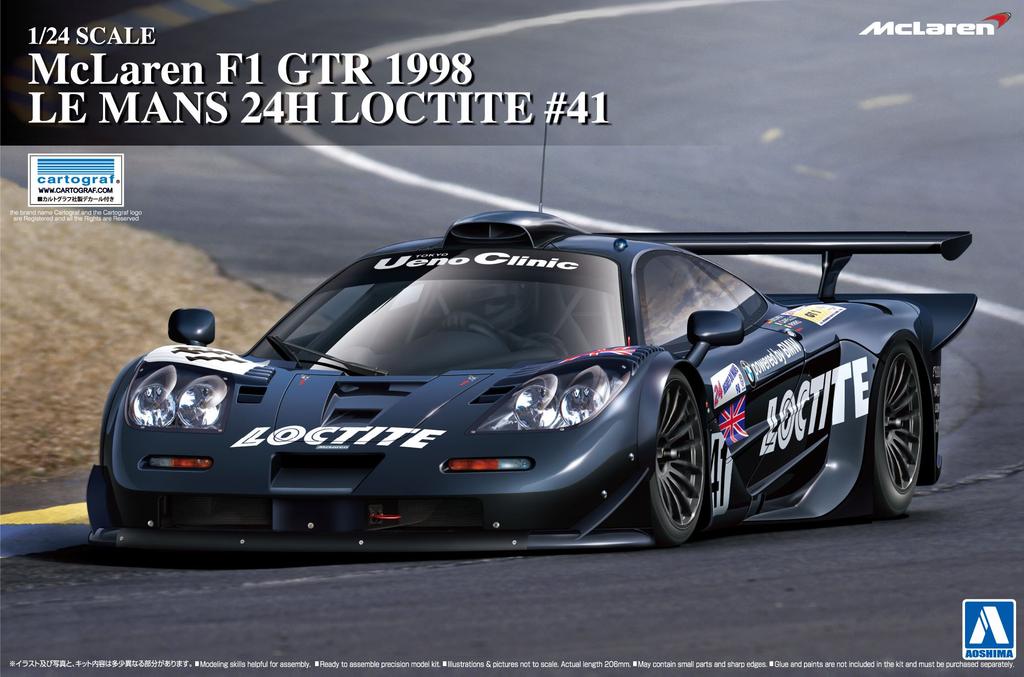 Aoshima Bunka Kyozai Supercar Series 15 McLaren F1 GTR 1998 Le Mans 24 Hours Loctite Plastic Model Kit 1/24 No.